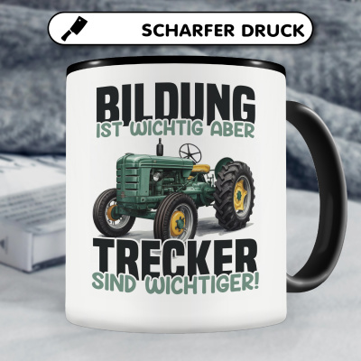Tasse mit dem Motiv Bildung Wichtig Trecker Wichtiger Retro - Ansicht 5
