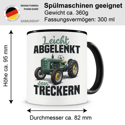Tasse mit dem Motiv Leicht abgelenkt von Treckern Retro - Ansicht 2