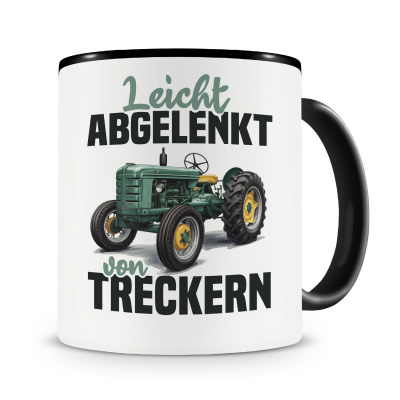 Tasse mit dem Motiv Leicht abgelenkt von Treckern Retro