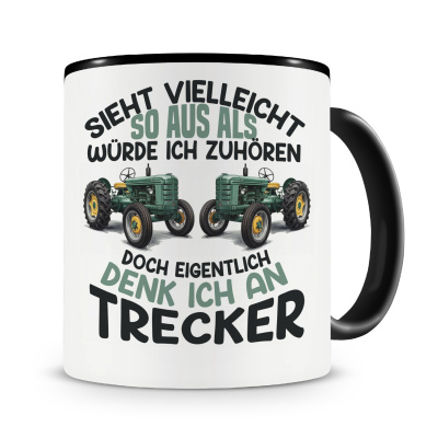 Tasse mit dem Motiv Sieht vielleicht so aus Trecker Retro