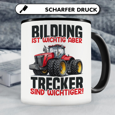 Tasse mit dem Motiv Bildung Wichtig Trecker Wichtiger Rot - Ansicht 5