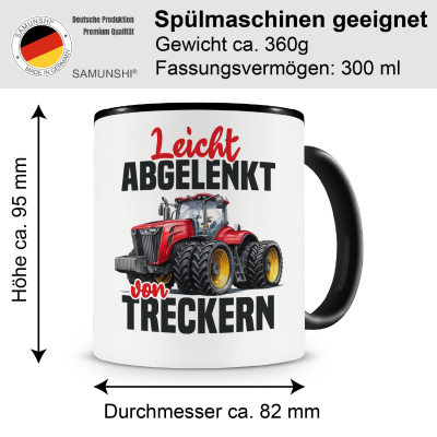 Tasse mit dem Motiv Leicht abgelenkt von Treckern Rot - Ansicht 2