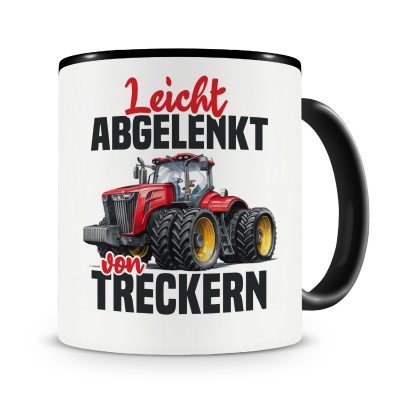Tasse mit dem Motiv Leicht abgelenkt von Treckern Rot