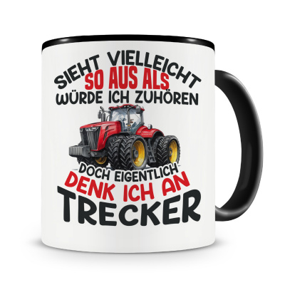 Tasse mit dem Motiv Sieht vielleicht so aus Trecker Rot