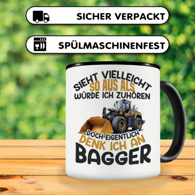 Tasse mit dem Motiv Sieht vielleicht so aus Bagger - Ansicht 4