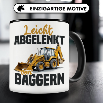 Tasse mit dem Motiv Leicht abgelenkt von Baggern - Ansicht 3