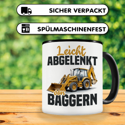Tasse mit dem Motiv Leicht abgelenkt von Baggern - Ansicht 4
