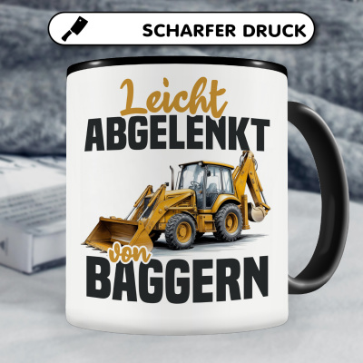 Tasse mit dem Motiv Leicht abgelenkt von Baggern - Ansicht 5