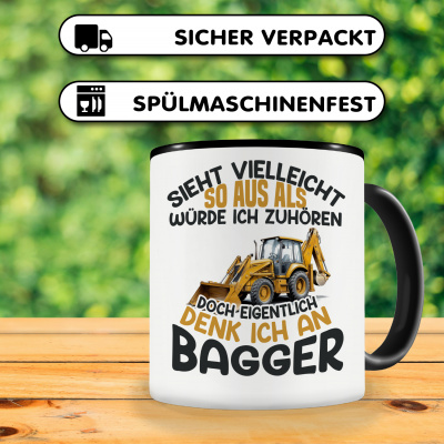 Tasse mit dem Motiv Sieht vielleicht so aus Bagger - Ansicht 4