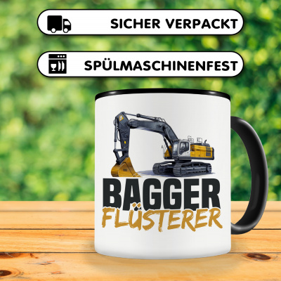 Tasse mit dem Motiv Bagger Flsterer - Ansicht 4