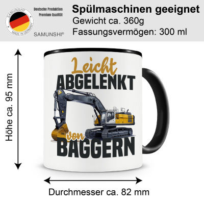 Tasse mit dem Motiv Leicht abgelenkt von Baggern - Ansicht 2