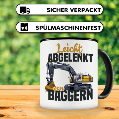 Tasse mit dem Motiv Leicht abgelenkt von Baggern - Ansicht 4