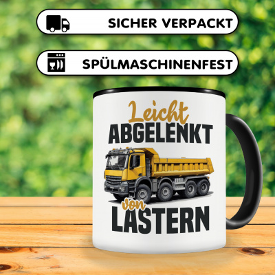 Tasse mit dem Motiv Leicht abgelenkt von Lastern - Ansicht 4