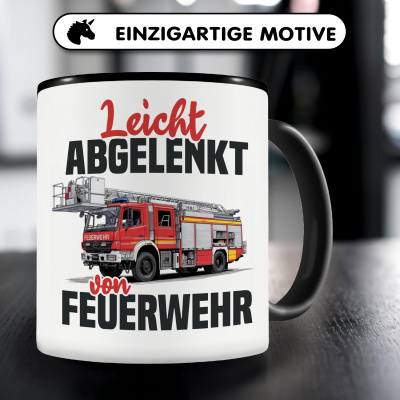 Tasse mit dem Motiv Leicht abgelenkt von Feuerwehr - Ansicht 3