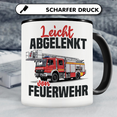 Tasse mit dem Motiv Leicht abgelenkt von Feuerwehr - Ansicht 5