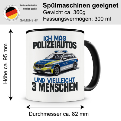 Tasse mit dem Motiv Ich mag Polizeiautos - Ansicht 2