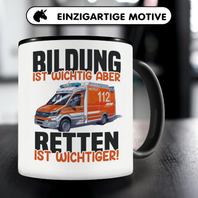 Tasse mit dem Motiv Bildung Wichtig Retten Wichtiger - Ansicht 3