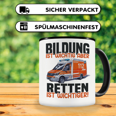 Tasse mit dem Motiv Bildung Wichtig Retten Wichtiger - Ansicht 4