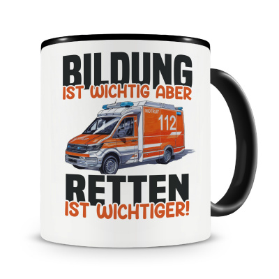 Tasse mit dem Motiv Bildung Wichtig Retten Wichtiger