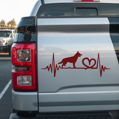 Herzschlag mit Schferhund Autoaufkleber - Ansicht 3