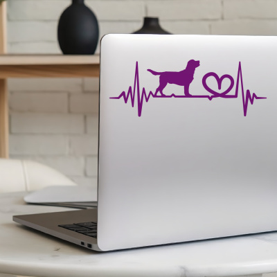 Herzschlag mit Labrador Retriever Autoaufkleber - Ansicht 5