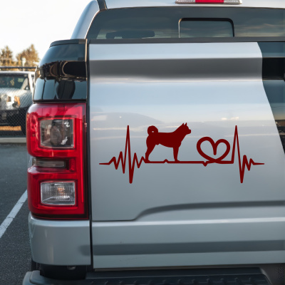 Herzschlag mit Akita Autoaufkleber - Ansicht 3