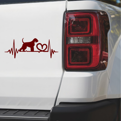 Herzschlag mit Riesenschnauzer Autoaufkleber - Ansicht 3