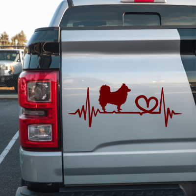Herzschlag mit Deutscher Spitz Autoaufkleber - Ansicht 3