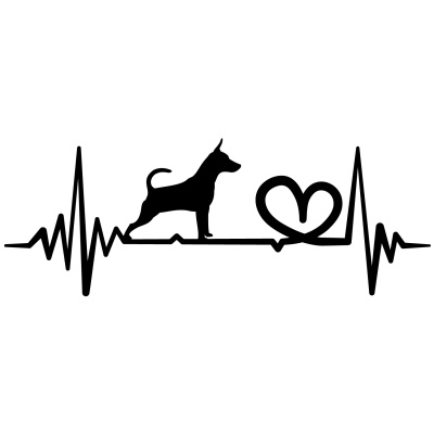 Herzschlag mit Zwergpinscher Autoaufkleber