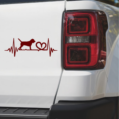 Herzschlag mit Beagle Autoaufkleber - Ansicht 3