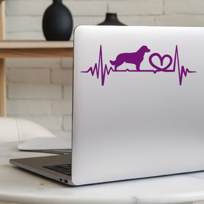 Herzschlag mit Golden Retriever Autoaufkleber - Ansicht 5