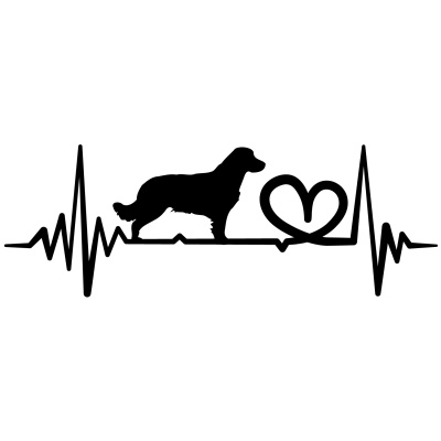 Herzschlag mit Golden Retriever Autoaufkleber