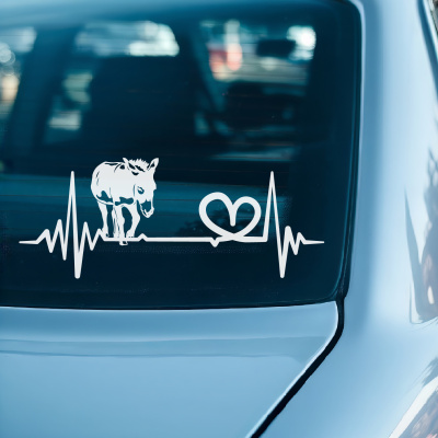 Herzschlag mit Esel  Autoaufkleber - Ansicht 2