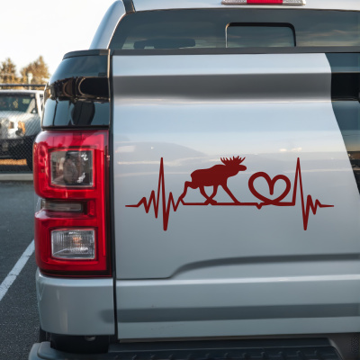 Herzschlag mit Schweden Elch  Autoaufkleber - Ansicht 3
