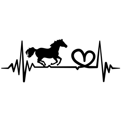 Herzschlag mit Pferd Autoaufkleber