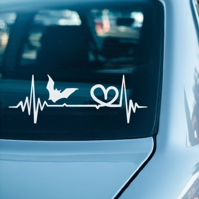 Herzschlag mit Fledermaus Autoaufkleber - Ansicht 2