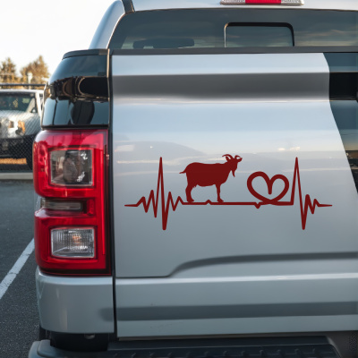Herzschlag mit Ziegen Autoaufkleber - Ansicht 3