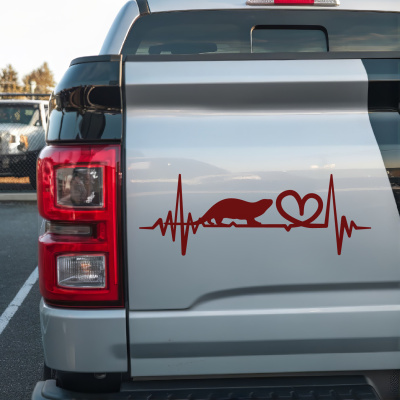 Herzschlag mit Otter Autoaufkleber - Ansicht 3