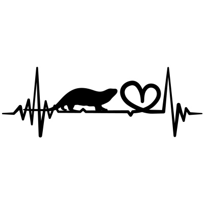 Herzschlag mit Otter Autoaufkleber
