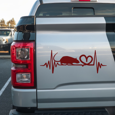 Herzschlag mit Ratte Autoaufkleber - Ansicht 3