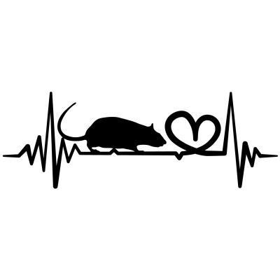 Herzschlag mit Ratte Autoaufkleber