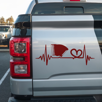 Herzschlag mit Akkordeon Autoaufkleber - Ansicht 3