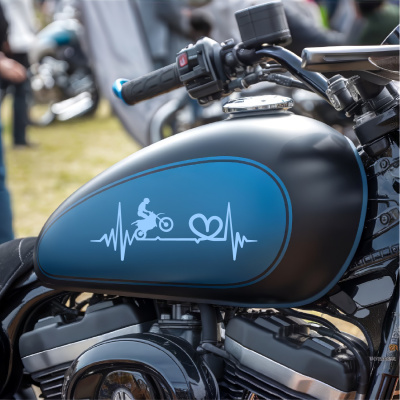 Herzschlag mit Motocross Autoaufkleber - Ansicht 8