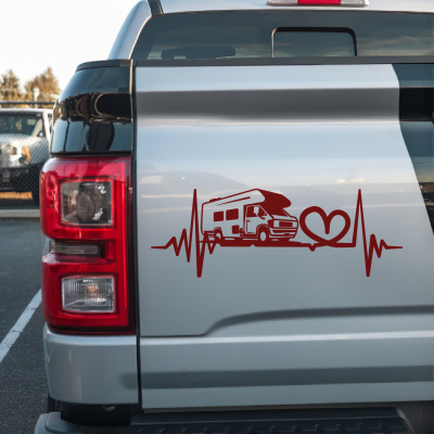Herzschlag mit Wohnmobil Autoaufkleber - Ansicht 3
