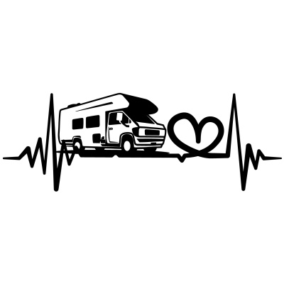 Herzschlag mit Wohnmobil Autoaufkleber