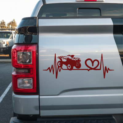 Herzschlag mit ATV Autoaufkleber - Ansicht 3