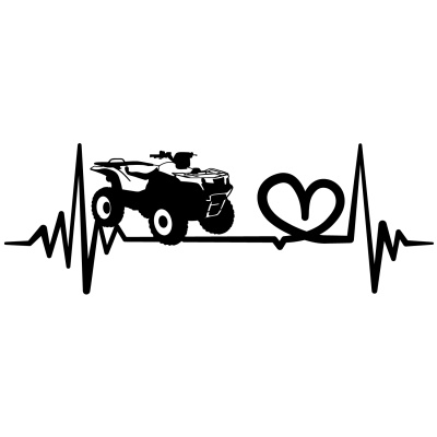 Herzschlag mit ATV Autoaufkleber - Ansicht 1