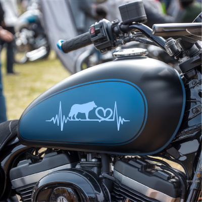 Herzschlag mit Wolf Autoaufkleber - Ansicht 8