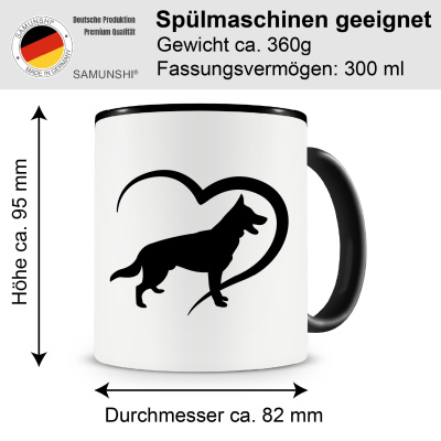 Tasse mit dem Motiv Herz mit Sch�ferhund - Ansicht 2