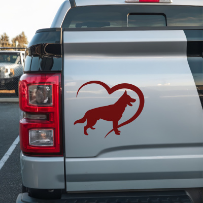 Herz mit Schferhund Autoaufkleber - Ansicht 3